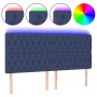 Headboard with LED lights blue fabric 200x7x118/128 cm by vidaXL, Headboards and footboards - Ref: Foro24-3122788, Price: 154...