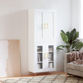 Aparador alto madera contrachapada blanco 69,5x34x180 cm Aparador alto madera contrachapada blanco 69,5x34x180 cm