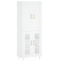 Aparador alto madera contrachapada blanco 69,5x34x180 cm