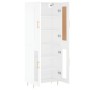 Aparador alto madera contrachapada blanco 69,5x34x180 cm