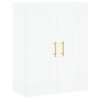 Aparador alto madera contrachapada blanco 69,5x34x180 cm