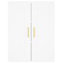 Aparador alto madera contrachapada blanco 69,5x34x180 cm