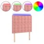 Cabecero con luces LED terciopelo rosa 90x5x118/128 cm de vidaXL, Cabeceros y pies de cama - Ref: Foro24-3122899, Precio: 68,...