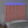 Cabecero con luces LED terciopelo rosa 90x5x118/128 cm de vidaXL, Cabeceros y pies de cama - Ref: Foro24-3122899, Precio: 68,...