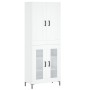 Aparador alto madera contrachapada blanco 69,5x34x180 cm