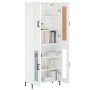 Aparador alto madera contrachapada blanco 69,5x34x180 cm