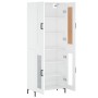 Aparador alto madera contrachapada blanco 69,5x34x180 cm