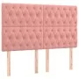Pink velvet headboard with LED lights 144x7x118/128 cm by vidaXL, Headboards and footboards - Ref: Foro24-3122813, Price: 155...
