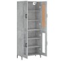 Aparador alto madera contrachapada gris hormigón 69,5x34x180 cm