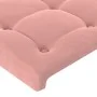 Kopfteil aus rosafarbenem Samt mit LED-Leuchten, 160 x 5 x 118/128 cm von vidaXL, Kopf- und Fußteile - Ref: Foro24-3122917, P...