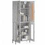 Aparador alto madera contrachapada gris sonoma 69,5x34x180 cm