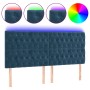 Kopfteil mit LED-Beleuchtung, dunkelblauer Samt, 180 x 7 x 118/128 cm von vidaXL, Kopf- und Fußteile - Ref: Foro24-3122824, P...