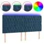 Kopfteil mit LED-Beleuchtung, dunkelblauer Samt, 180 x 7 x 118/128 cm von vidaXL, Kopf- und Fußteile - Ref: Foro24-3122824, P...