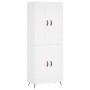 Aparador alto madera contrachapada blanco 69,5x34x180 cm