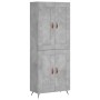 Aparador alto madera contrachapada gris hormigón 69,5x34x180 cm
