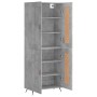 Aparador alto madera contrachapada gris hormigón 69,5x34x180 cm