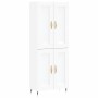 Aparador alto madera contrachapada blanco 69,5x34x180 cm