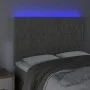 Light gray velvet headboard with LED lights 160x7x118/128 cm by vidaXL, Headboards and footboards - Ref: Foro24-3122814, Pric...