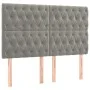 Light gray velvet headboard with LED lights 160x7x118/128 cm by vidaXL, Headboards and footboards - Ref: Foro24-3122814, Pric...