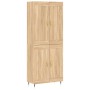 Aparador alto madera contrachapada color roble 69,5x34x180 cm