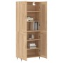 Aparador alto madera contrachapada color roble 69,5x34x180 cm
