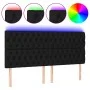 Kopfteil mit LED-Leuchten, schwarzer Stoff, 200 x 7 x 118/128 cm von vidaXL, Kopf- und Fußteile - Ref: Foro24-3122784, Preis:...