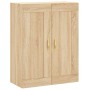Aparador alto madera contrachapada color roble 69,5x34x180 cm