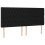 Kopfteil mit LED-Leuchten, schwarzer Stoff, 200 x 7 x 118/128 cm von vidaXL, Kopf- und Fußteile - Ref: Foro24-3122784, Preis:...