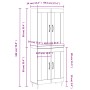 Aparador alto madera contrachapada color roble 69,5x34x180 cm