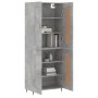 Aparador alto madera contrachapada gris hormigón 69,5x34x180 cm