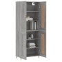 Aparador alto madera contrachapada gris sonoma 69,5x34x180 cm