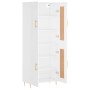Aparador alto madera contrachapada blanco 69,5x34x180 cm