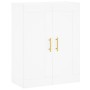 Aparador alto madera contrachapada blanco 69,5x34x180 cm