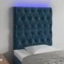 Cabecero con luces LED terciopelo azul oscuro 80x7x118/128 cm de vidaXL, Cabeceros y pies de cama - Ref: Foro24-3122794, Prec...