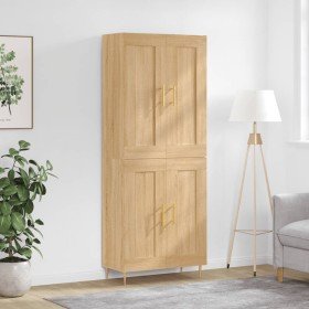 Aparador alto madera contrachapada color roble 69,5x34x180 cm Aparador alto madera contrachapada color roble 69,5x34x180 cm