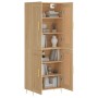 Aparador alto madera contrachapada color roble 69,5x34x180 cm