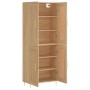 Aparador alto madera contrachapada color roble 69,5x34x180 cm