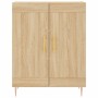 Aparador alto madera contrachapada color roble 69,5x34x180 cm