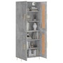 Aparador alto madera contrachapada gris hormigón 69,5x34x180 cm