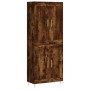 Aparador alto madera contrachapada roble ahumado 69,5x34x180 cm