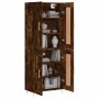 Aparador alto madera contrachapada roble ahumado 69,5x34x180 cm