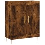 Aparador alto madera contrachapada roble ahumado 69,5x34x180 cm