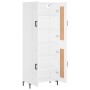 Aparador alto madera contrachapada blanco 69,5x34x180 cm