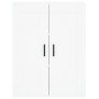 Aparador alto madera contrachapada blanco 69,5x34x180 cm