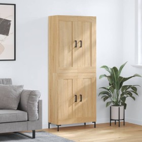 Aparador alto madera contrachapada color roble 69,5x34x180 cm