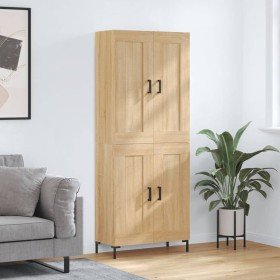 Aparador alto madera contrachapada color roble 69,5x34x180 cm
