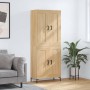 Aparador alto madera contrachapada color roble 69,5x34x180 cm