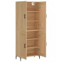 Aparador alto madera contrachapada color roble 69,5x34x180 cm