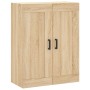 Aparador alto madera contrachapada color roble 69,5x34x180 cm