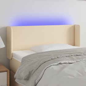 Kopfteil aus cremefarbenem Stoff mit LED 93x16x78/88 cm von vidaXL, Kopf- und Fußteile - Ref: Foro24-3122943, Preis: 55,24 €,...